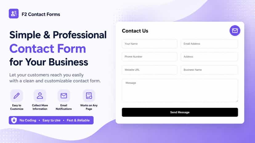 Custom contact form builder with configurable fields and layouts