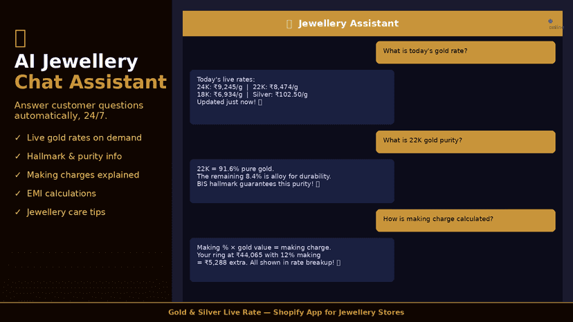 AI jewellery chat assistant answering customer questions