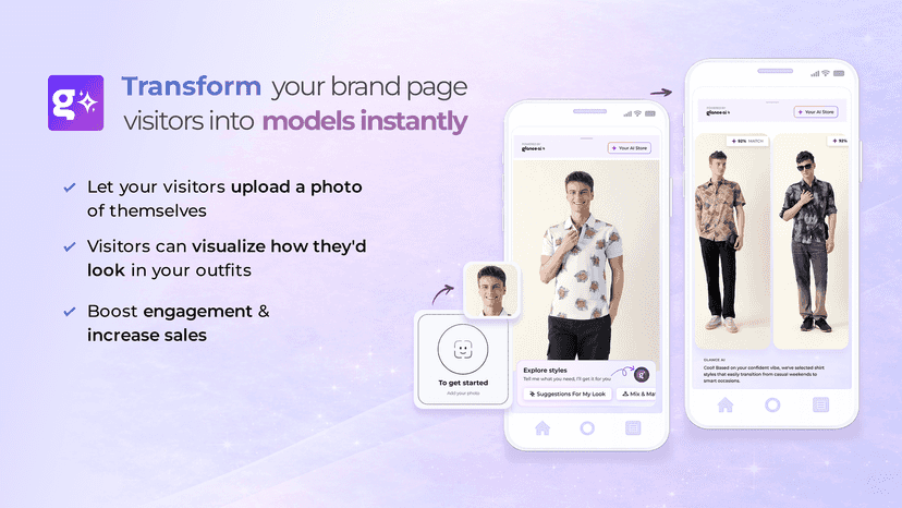Instant selfie try-on for brand storefront visitors