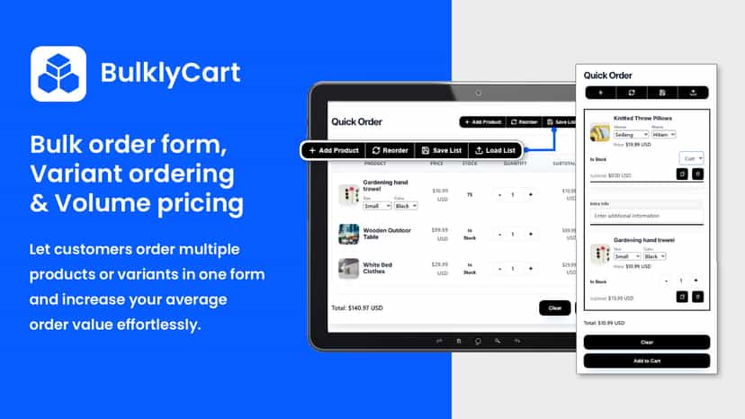 BulklyCart - bulk order form