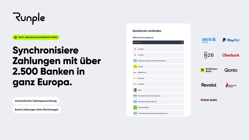Synchronisiere Zahlungen mit über 2.500 Banken in ganz Europa
