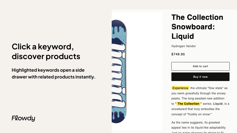 Click a keyword, discover products
