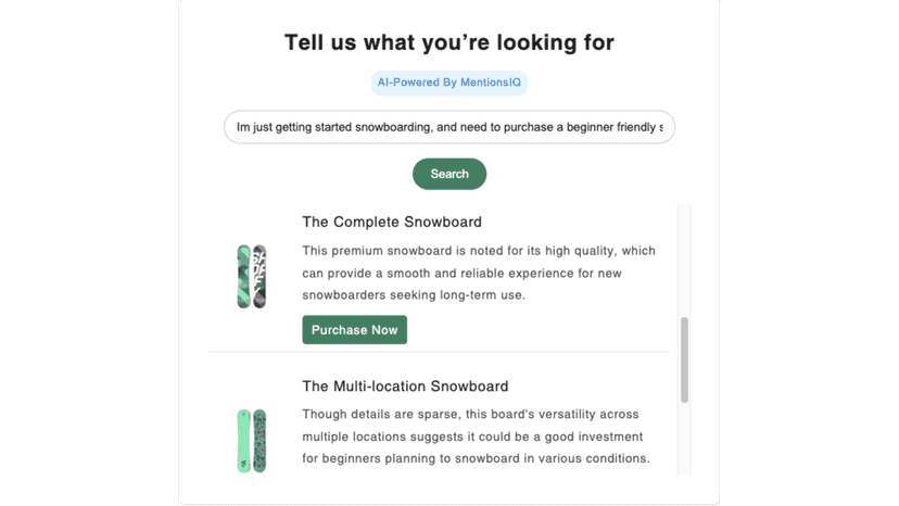 photo showcasing intelligent recommendations on user store