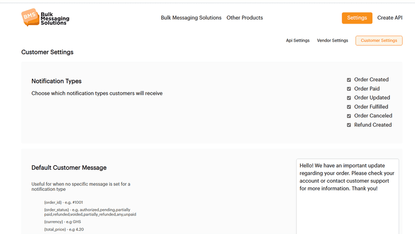 Configure customer settings
