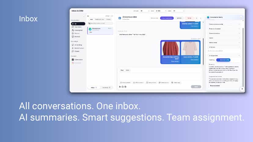 Unified inbox with AI summaries and team assignment