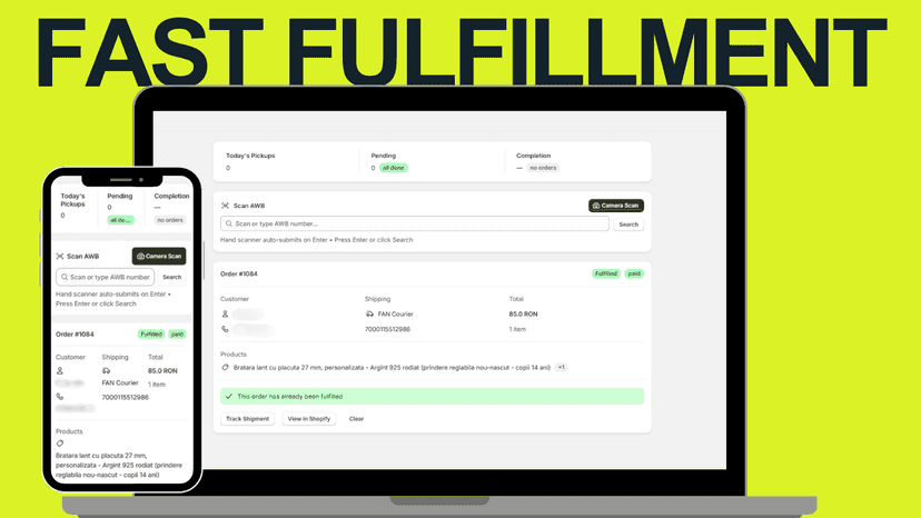 Fluxsales bulk fulfillment dashboard with one-click shipping