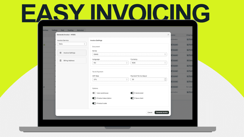Fluxsales automatic invoice generation settings