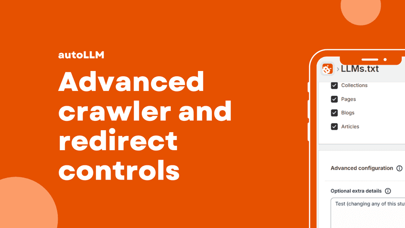 Advanced settings for AI crawlers and redirects