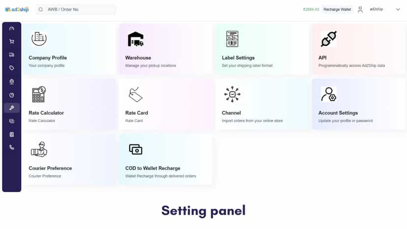 Setting and Features page