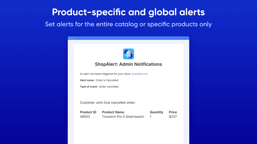 Get new order notifications about all or specific products only