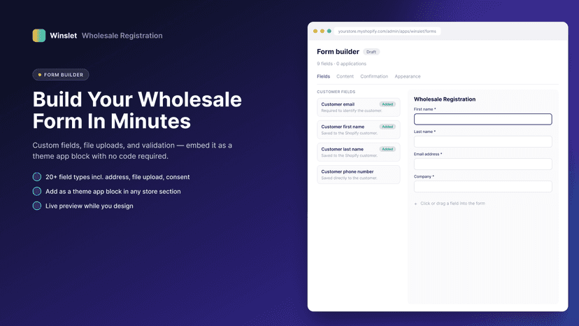 Build Your Wholesale Form In Minutes