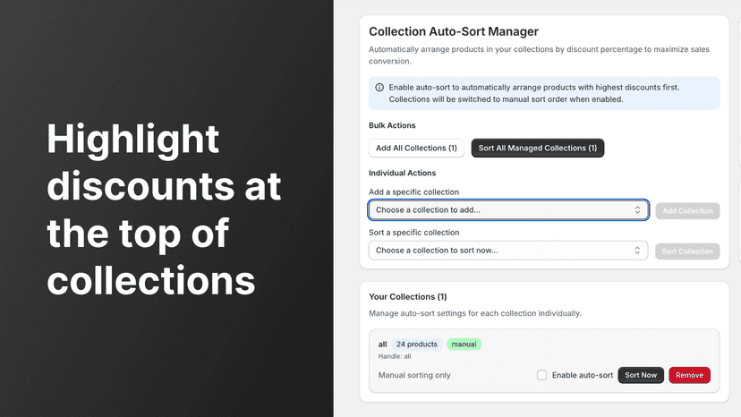 Highlight discounts at the top of collections