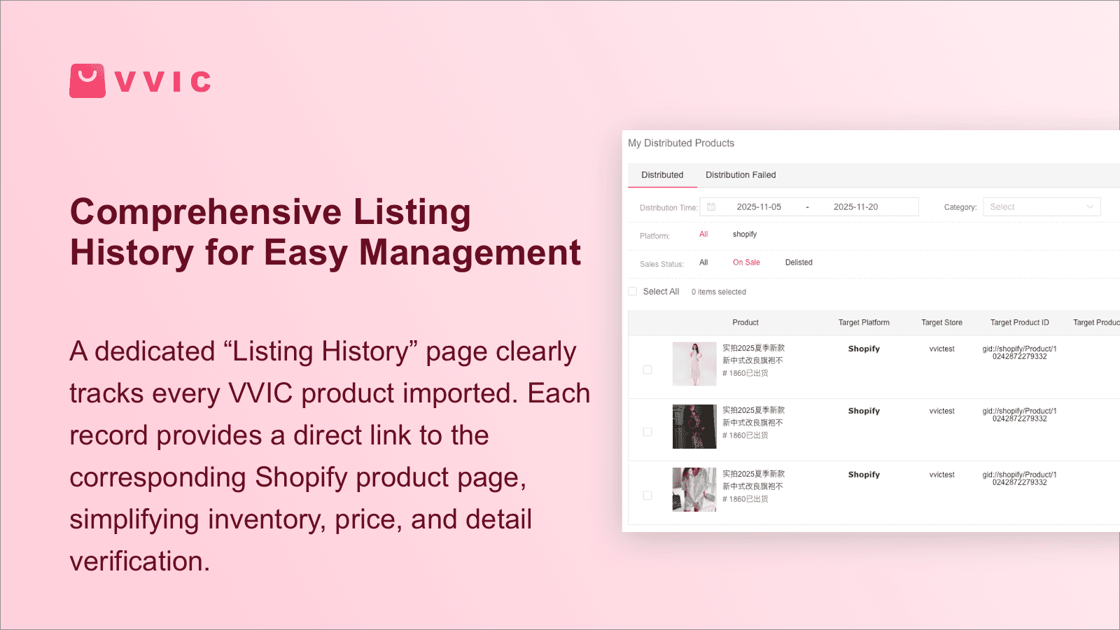 Comprehensive Listing History for Easy Management