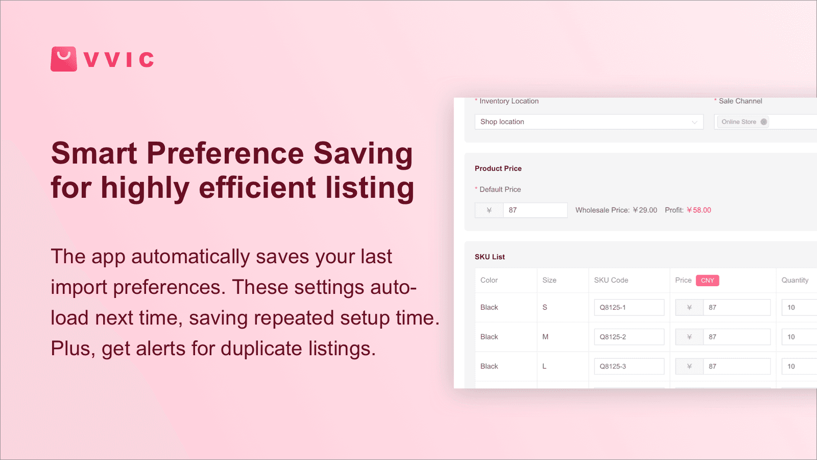 Smart Preference Saving for highly efficient listing