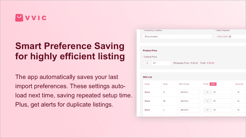 Smart Preference Saving for highly efficient listing