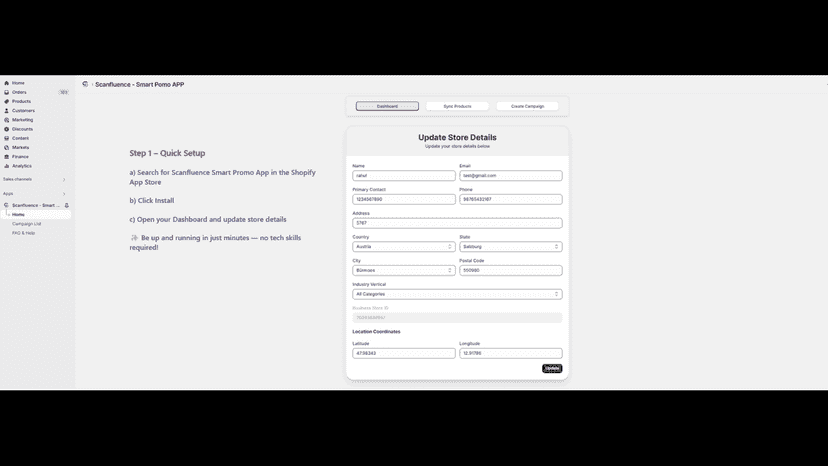 Step 1 Install App and Update Store ID