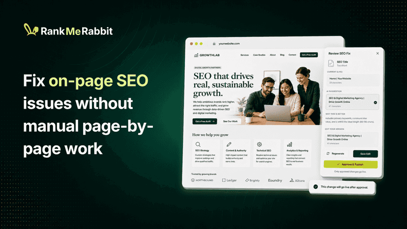 Fix on-page SEO issues without manual page-by-page work