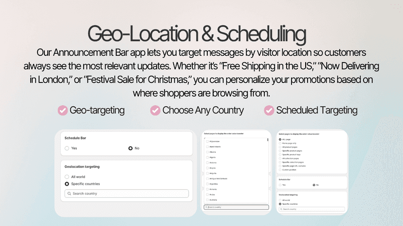 Geo location features