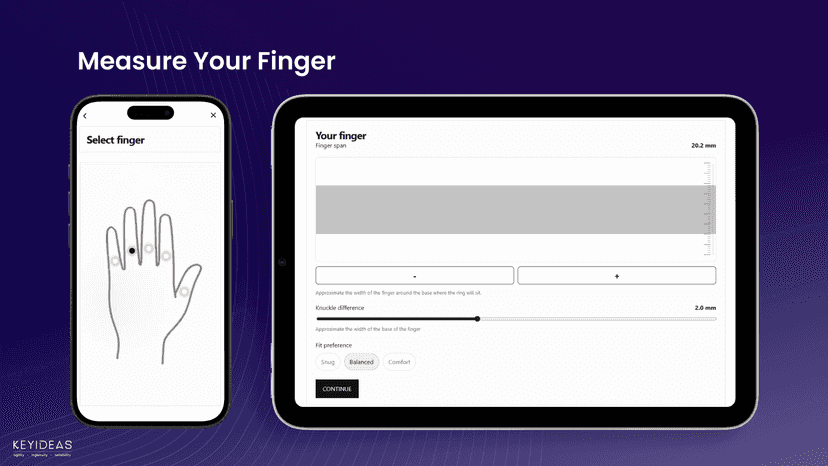 Measure finger width for precise ring sizing results