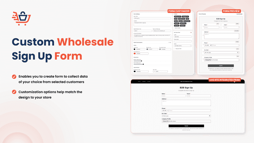 Custom Wholesale Sign Up Form