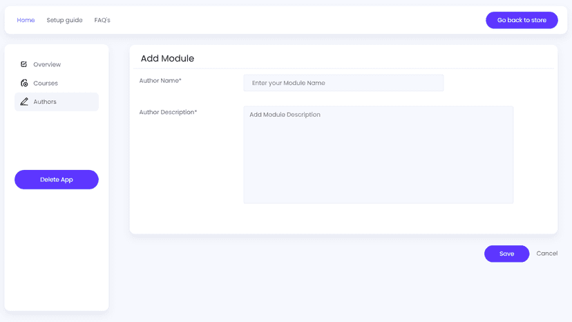 Courses Builder - Sell Courses - Create Courses - Add Author
