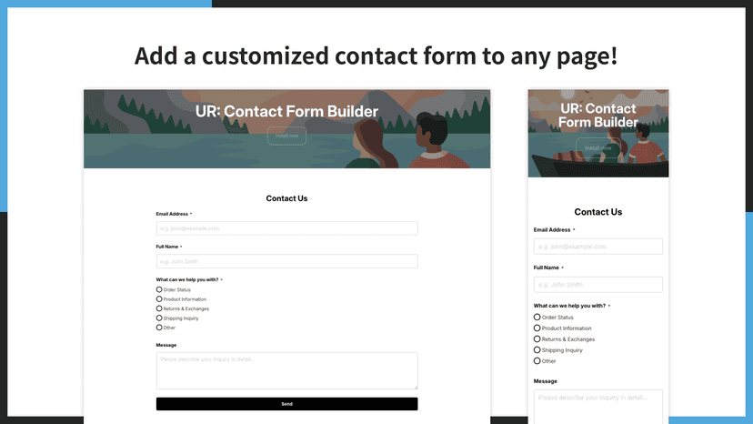Add a customized contact form to any page!