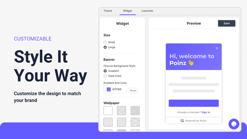 Customize the design to match your brand