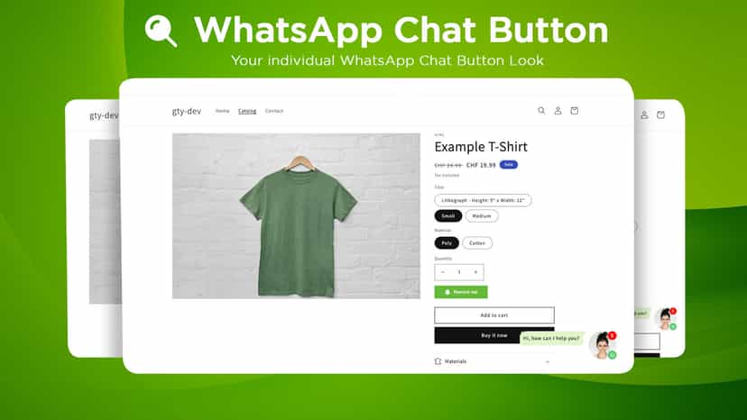 Chat button in a Shopify store