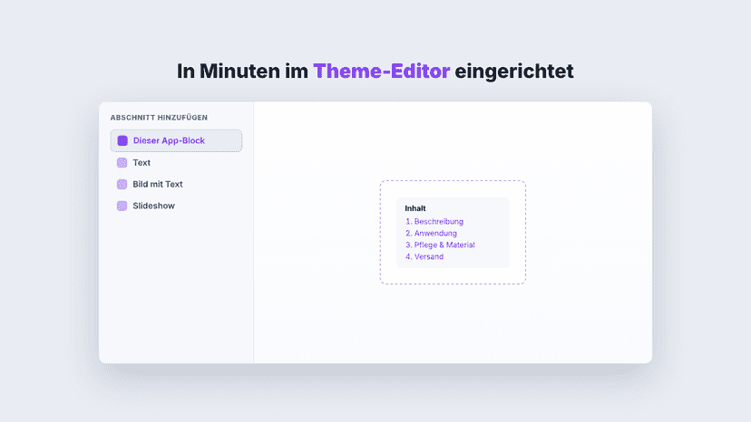 Inhaltsverzeichnis im Theme-Editor hinzufügen