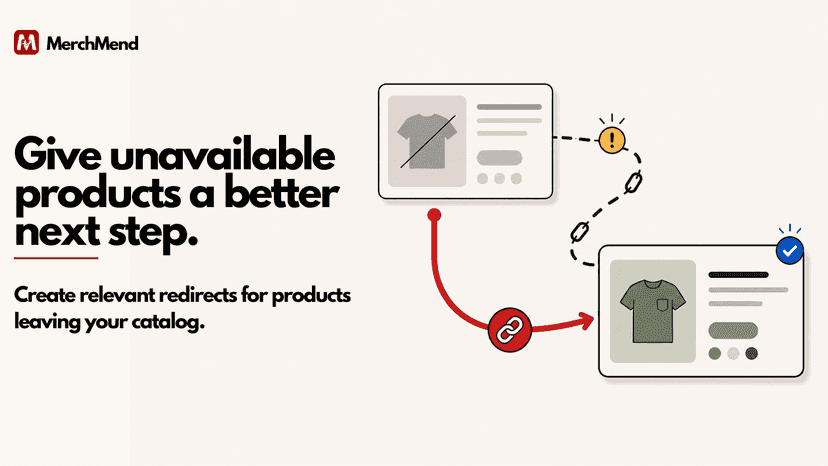 An unavailable product redirected to a relevant in-stock product
