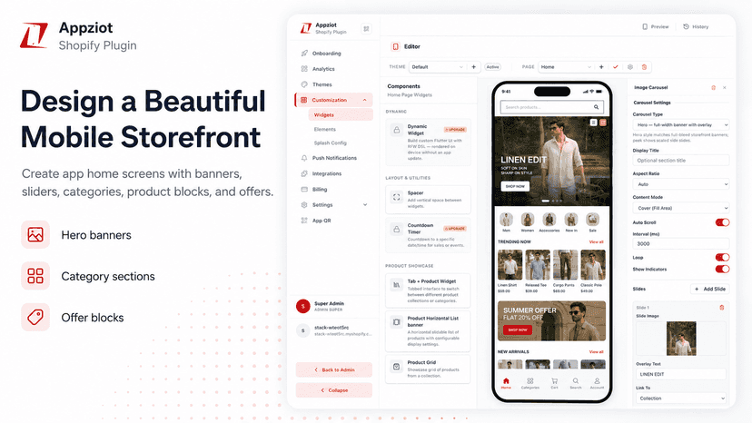 Design beautiful mobile storefronts without coding