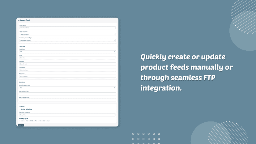 Effortlessly create or update feeds manually or via FTP integrat