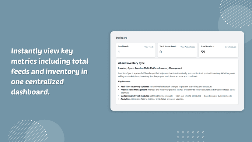 Get a quick overview of total feeds and store inventory