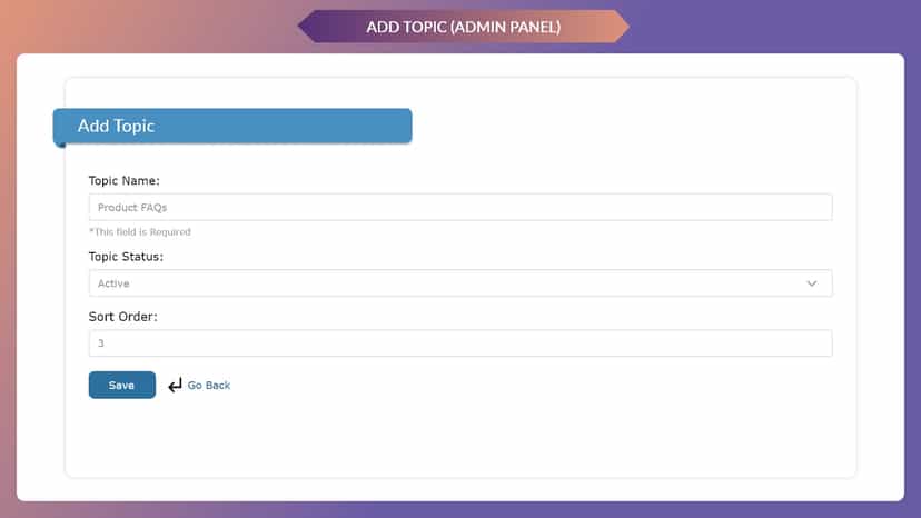 Topics for FAQ
