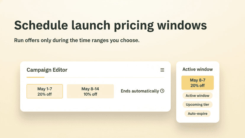 Schedule launch pricing windows