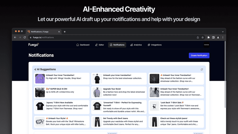 AI-Enhanced Creativity - Draft notifications and design blocks