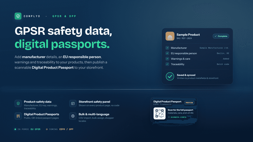 GPSR & DPP Compliance App Feature Media