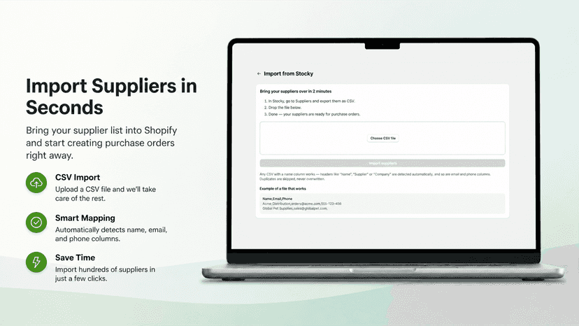 Migrating from Stocky? Import suppliers in 2 minutes