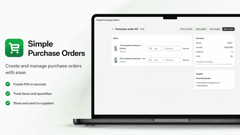 Create and send purchase orders in one click