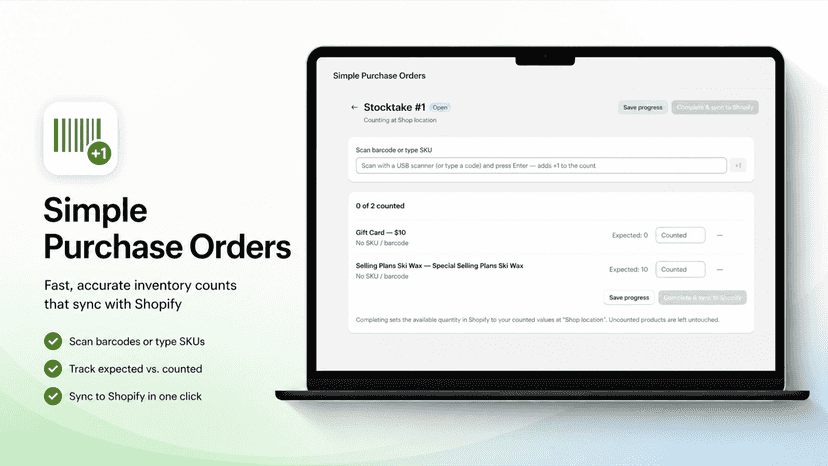 Count your shelves with a barcode scanner
