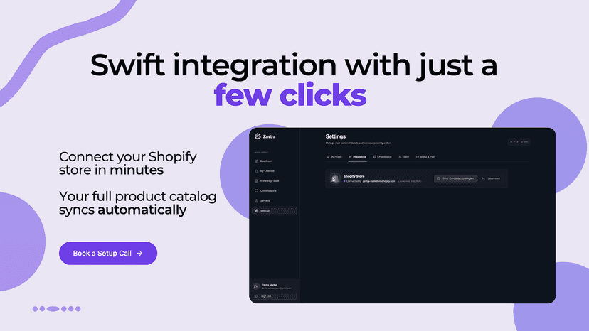 Connect your Shopify store and sync your product catalog