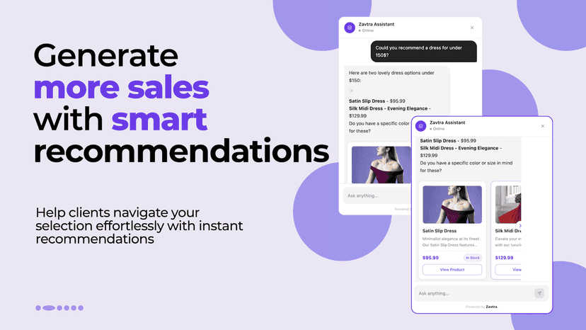 Smart product recommendations with instant carousel display