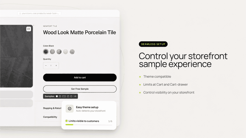 Image of storefront with sample button installed