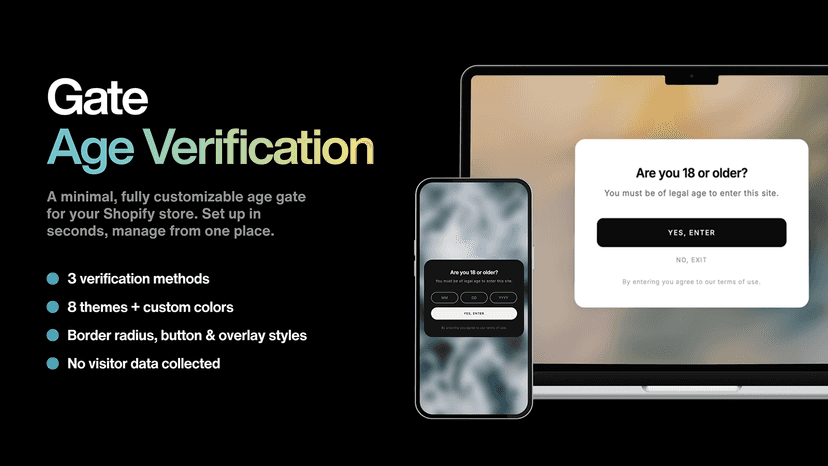Gate Age Verification popup on a Shopify store