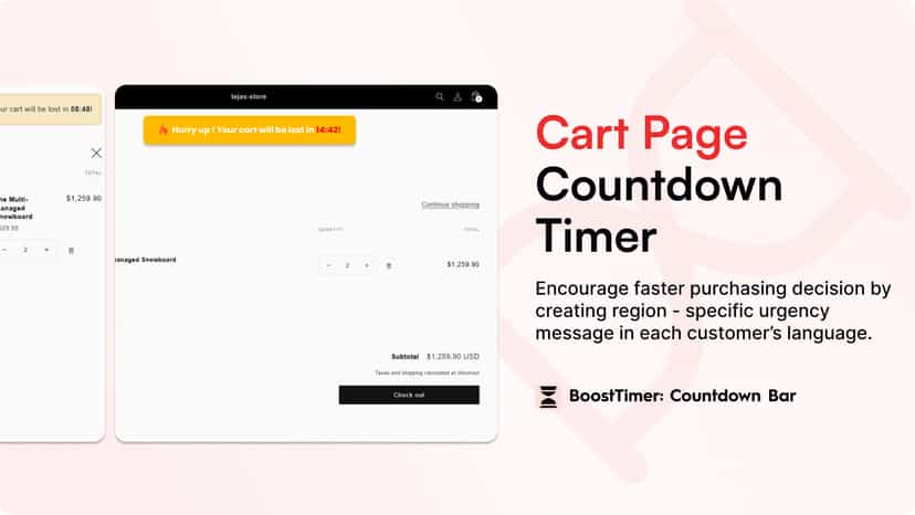 Boost timer setup in cart page