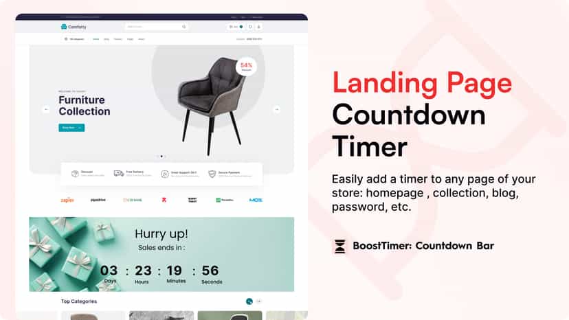 Landing page announcement