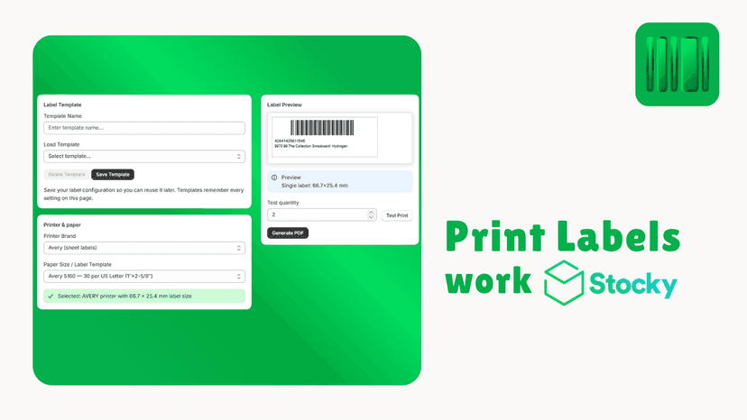 print labels with sku and barcode