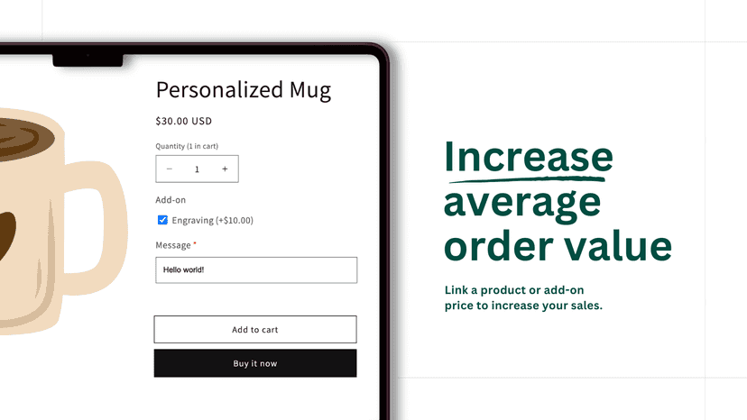 Optionize - Add-on price