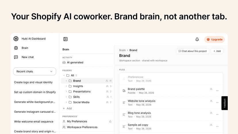 Your Shopify AI coworker. Brand brain, not another tab.