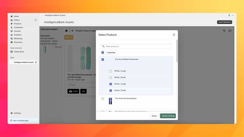 Insert assets and attach to products